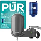 PUR Plus Faucet-Mount Water Filtration System, Lead-Reducing Filter, Grey | Easy Installation, 100-Gallon Capacity, Compatible with External Aerators