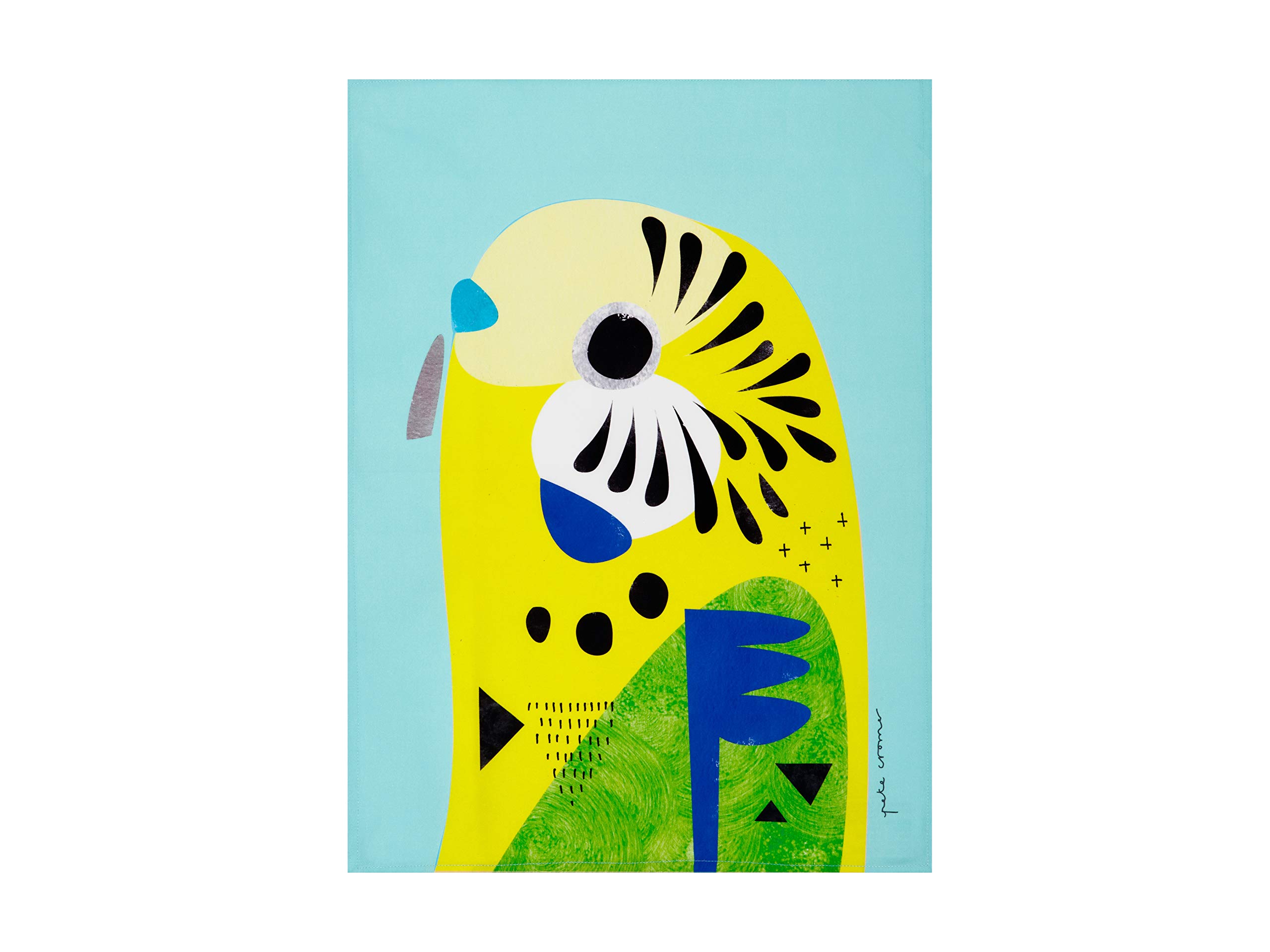 Maxwell & Williams Pete Cromer Bird Tea Towel, Budgerigar Print, 1% Cotton, 7 x 5 cm