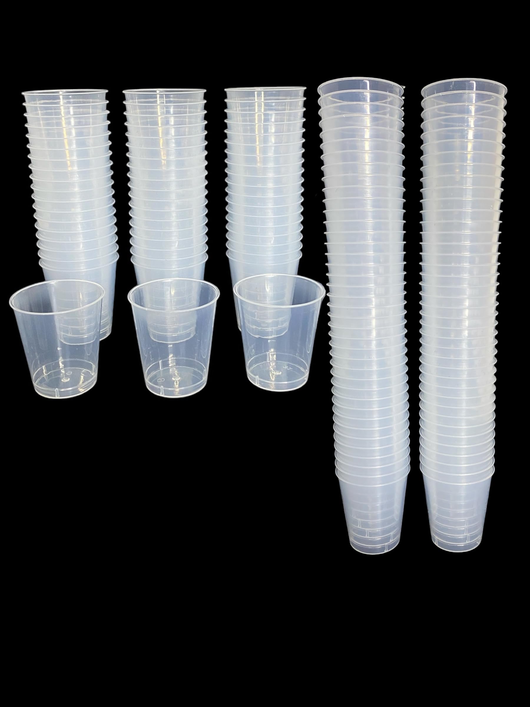80 Plastic Shot Glasses, Clear 30ml - Shot Cups| Shots Vodka Jelly Sample Tasting Desserts, Weddings Birthdays Parties Christmas, Stag, Hen, Reusable (80)