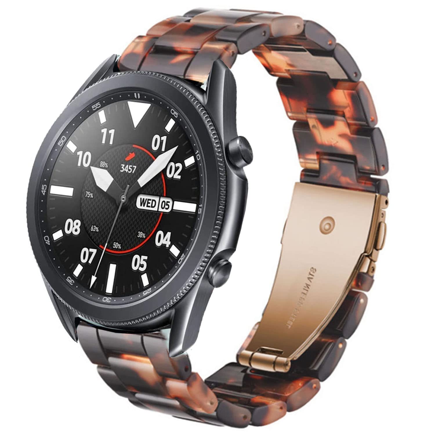 DEALELE Strap Compatible with Samsung Gear S3 Frontier/Classic/Galaxy Watch 46mm / Galaxy 3 45mm, 22mm Colorful Resin Bracelet Replacement for Huawei Watch 3 / GT2 46mm (Hawksbill)