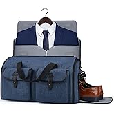 BAGSMART Garment Bags for Travel, Convertible Garment Duffle Bag Suit Bags for Men Women, 2 in 1 Garment Bags for Hanging Clothes, Carry On Duffle Bag with Shoe Compartment, Blue