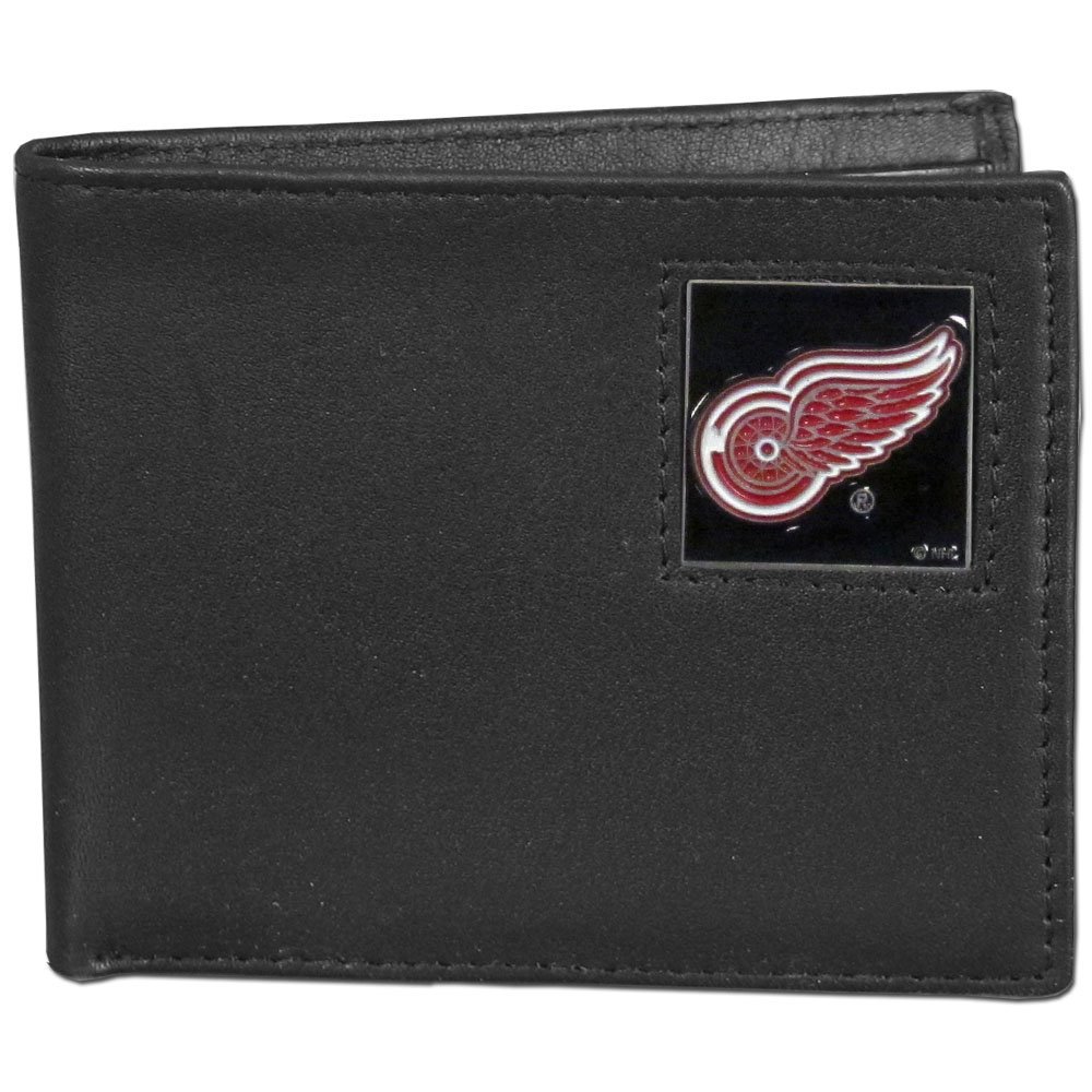 Siskiyou NHL Sports Mens Detroit Red Wings Leather Bi-fold Wallet One Size Black