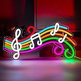 Music Neon Sign Dimmable Musical Note Staff LED Music Neon Light for Bedroom Wall Decor Music Studio Party Birthday Christmas Gifts Kids