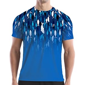 Roadbox Men's Rash Guard Short Sleeve, UPF 50+ UV Sun Protection Swim Shirts, Quick Dry Lightweight Water Surf Beach T-Shirt