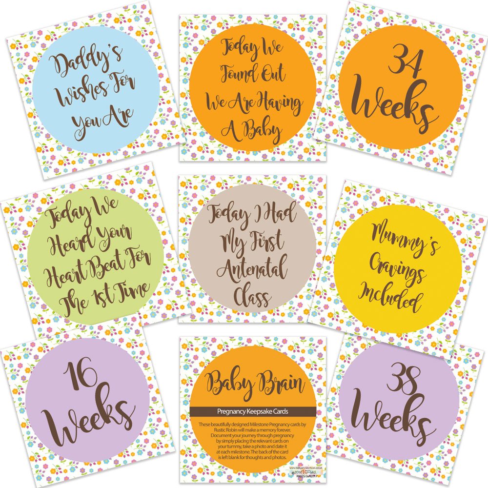28 Pregnancy Gifts Moment Cards with Bonus Keepsake Pouch - for New Mum to Be Gifts Pregnancy Memory Cards Maternity Gifts Baby Brain Photo Cards Baby Shower Gifts
