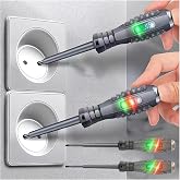 2-in-1 High Torque Strong Magnetic Flathead Phillips Screwdriver Electricity Detector Electric Non-Contact Voltage Tester Pen Electrical Current Power Circuit Live Wire Electrician Tester (Phillips)