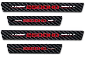 Annloysky 4Pcs Door Sill Plate Protectors Compatible with 2019/2021/2020 Dodge Ram 2500 Car Accessories, Carbon Fiber Leather Door Sill Stickers for Ram Truck Auto Accessories
