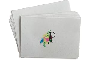 Sugartown Greetings Floral Monogram Note Cards - 24 Stationery Note Cards with Envelopes (Letter P)