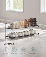 SONGMICS 2-Tier Shoe Rack Storage Organiser 30x92x34 cm Black LSA12BK view 7