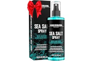 Viking Revolution Sea Salt Spray for Men - Hair Texturizing Spray with Kelp, Aloe Vera and Red Algae Extract - Surf Sprays to Add Volume and Texture for Men and Women Beach Hair - 8.8oz