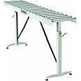 HTC HRT-70 Adjustable Folding Roller Conveyor Table 66-Inch length by 15-Inch wide 17-Ball Bearing Rollers , White