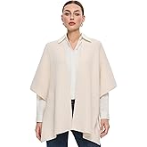PULI Womens Luxury Open Front Shawl Wraps Casual Chunky Warm Capes Ribbed Knit Poncho Travel Sweater for Fall Winter