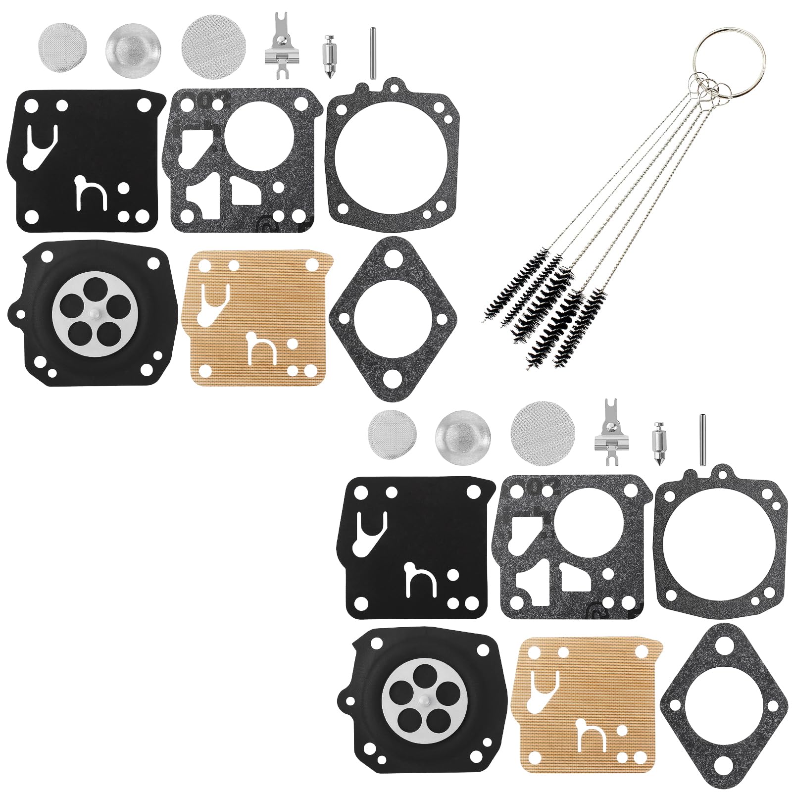 QAZAKY Pack of 2 Carburetor Rebuild Kit Compatible with Tillotson RK-23HS RK-17HS Jonsered 49SP 50 51 52 60 62 66E 70 80 90 410 450 525 535 621 625 630 670 830 920 930 1020 2094 K650 K1200 Chain Saw