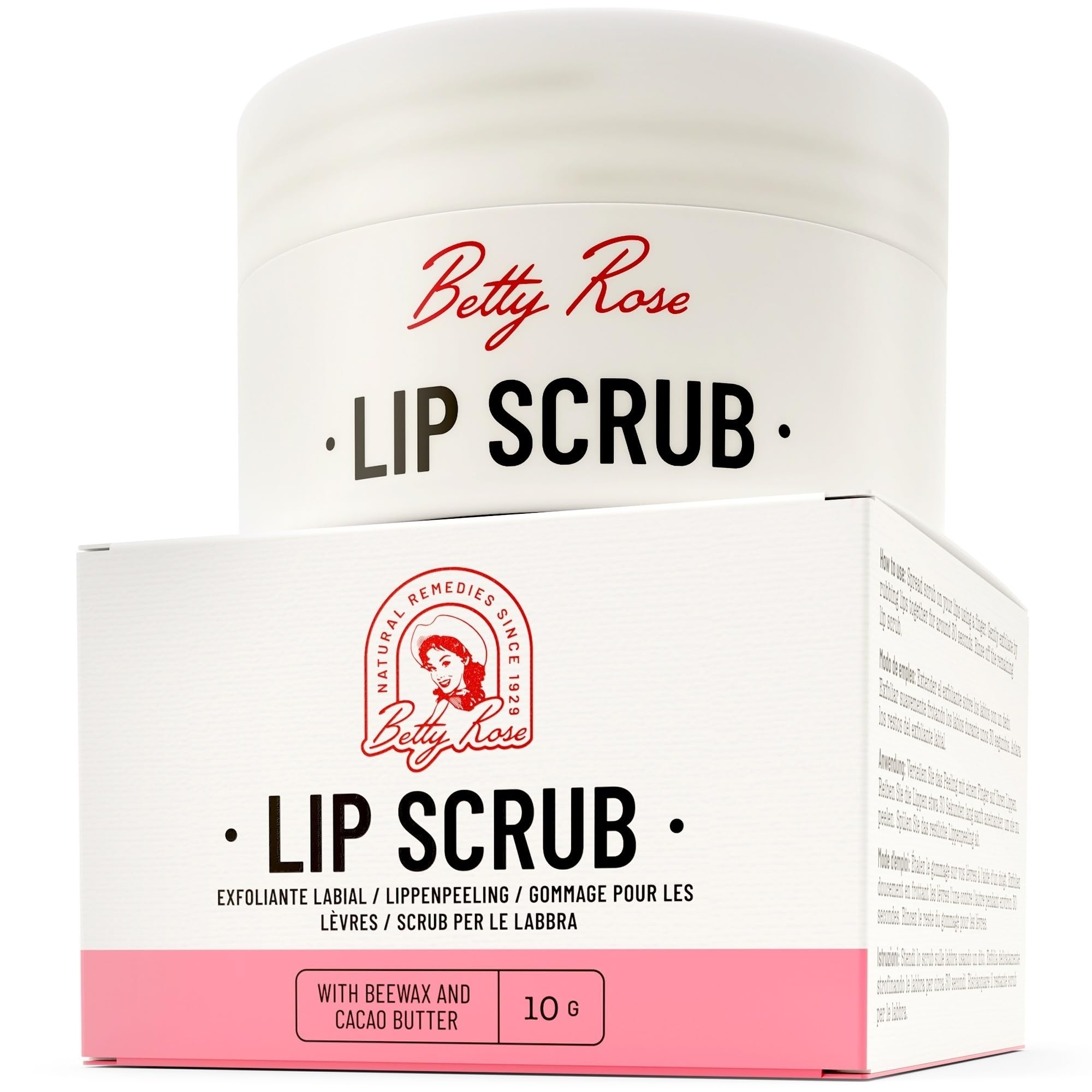 Lip Scrub - Lip Scrub Exfoliator and Moisturizer for Lightening and Brightening Lips, Lip Exfoliator Scrub with Pure Beeswax with Vitamin C and E for Hydrating, Moisturizing and Plumper Lips, 10 g