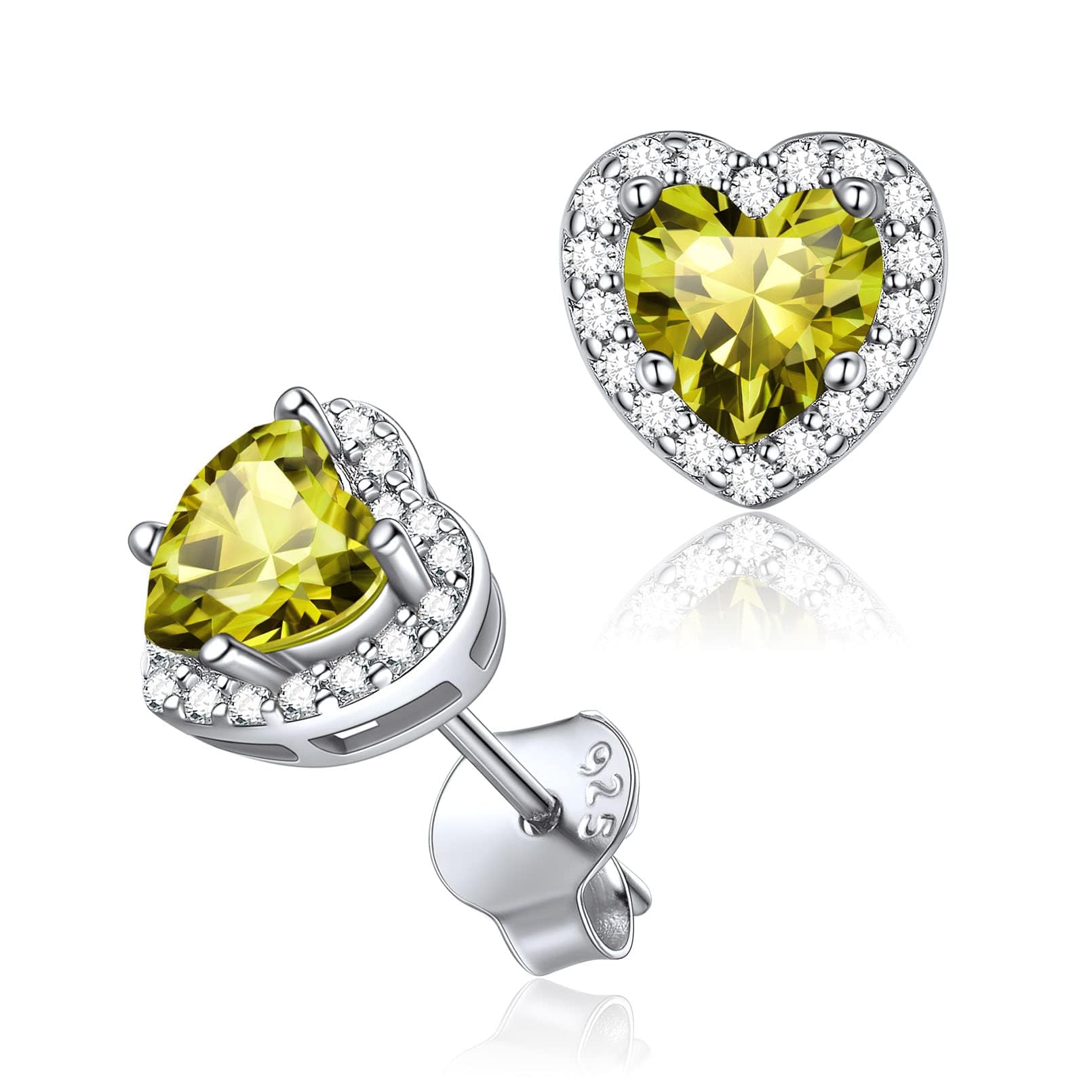 ChicSilver Silver Earrings Women Sterling Silver August Peridot Birthstone Stud Earring Lovely Gifts for Graduation Baptism