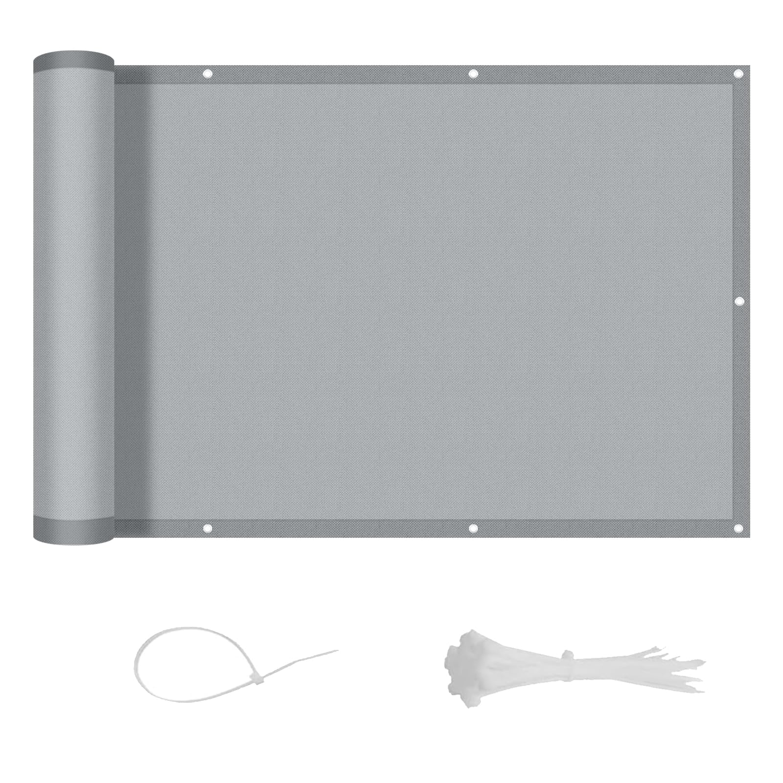 LOVE STORY Balcony Privacy Screen 90x500cm - Waterproof Balcony Railing Cover(PES),Dividing and Protective Screens for Balconies,UV Protection for Apartment Railings,Outdoor Garden,Grey