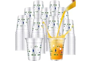 VDESFUEBY 50Pcs Masters Golf Ball Party Cups Disposable Drinking Clear Plastic Cups12oz Home Sports Golf Themed Birthday Bachelor Party Supplies Favors