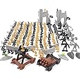 OTONOPI Toy Soldiers Medieval Plastic Knight Action Figure Castle Playset Classic Army Men Military Toys Mini Ancient Soldiers Warriors 250PCS with Carrying Bags