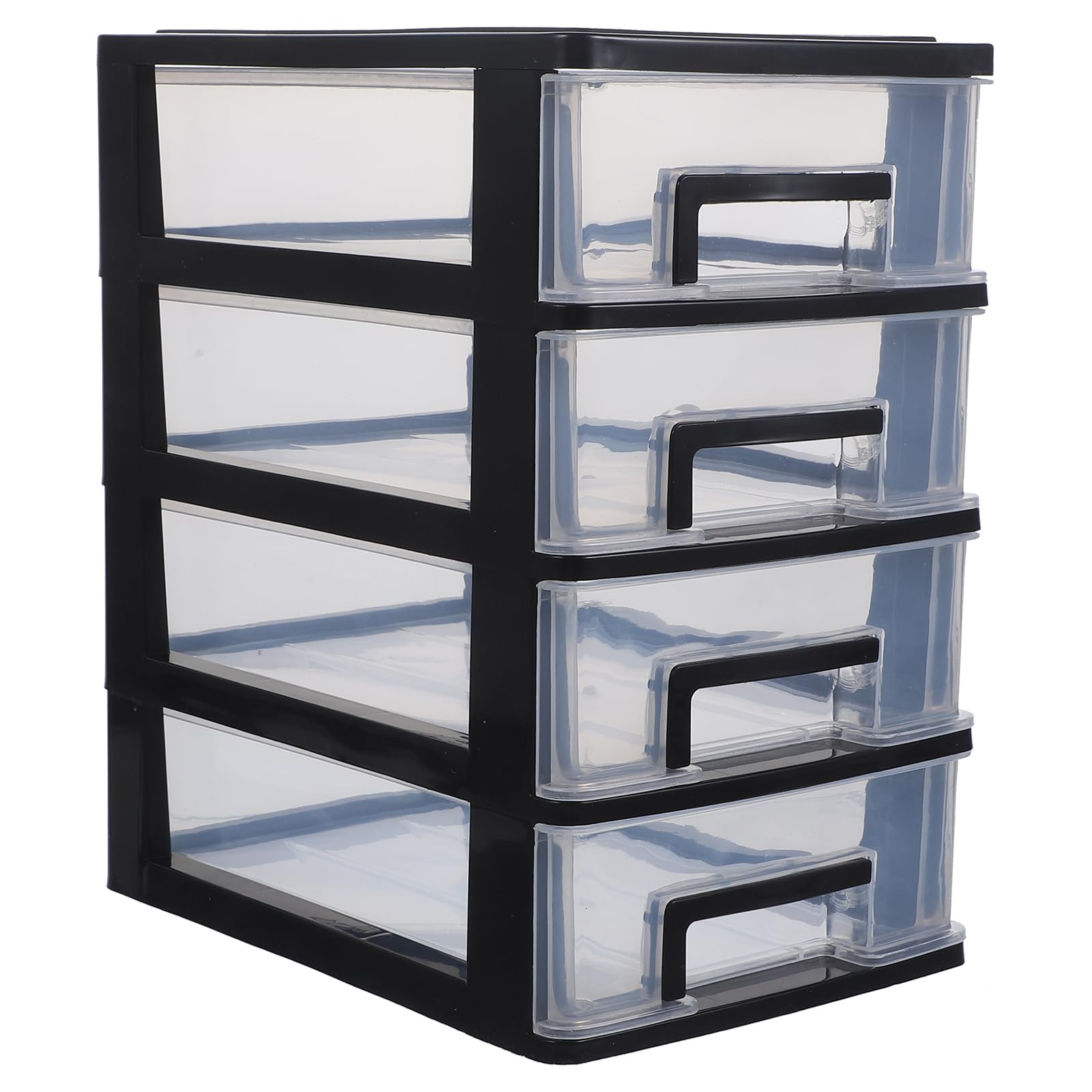Cabilock Storage Cabinet Plastic Four-layer Storage Shelf Portable for Bedroom Closet Organizers and Kitchen Cupboard Organiser