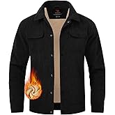 TBMPOY Men's Corduroy Jacket Fleece Sherpa Lined Winter Coat Warm Trucker Work Casual Cargo Jackets with 5 Pockets
