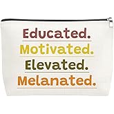 Mxrymvu Inspirational Black Women Gifts African American Makeup Bag Positive Affirmations Gifts for Black Women Cosmetic Bag Encouragement Gift for Friends Sisters Melanin Makeup Travel Toiletry Bags