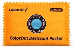 wisedry 100g Rechargeable Color-Indicating Desiccant Packs for Storage, Reusable Silica Gel Desiccant Packets, Moisture Absorbing Packs for Storage Bins, Safes, 3D Filaments, Closet, Electronics
