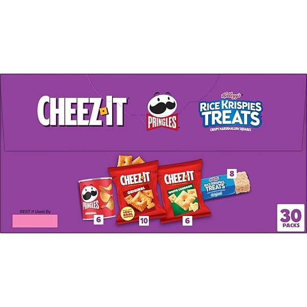 KELLOGG’S CHEEZ-IT, PRINGLES & RICE KRISPIES TREATS SNACKS MEGA VARIETY PACK, 30.1OZ BOX (30 COUNT)