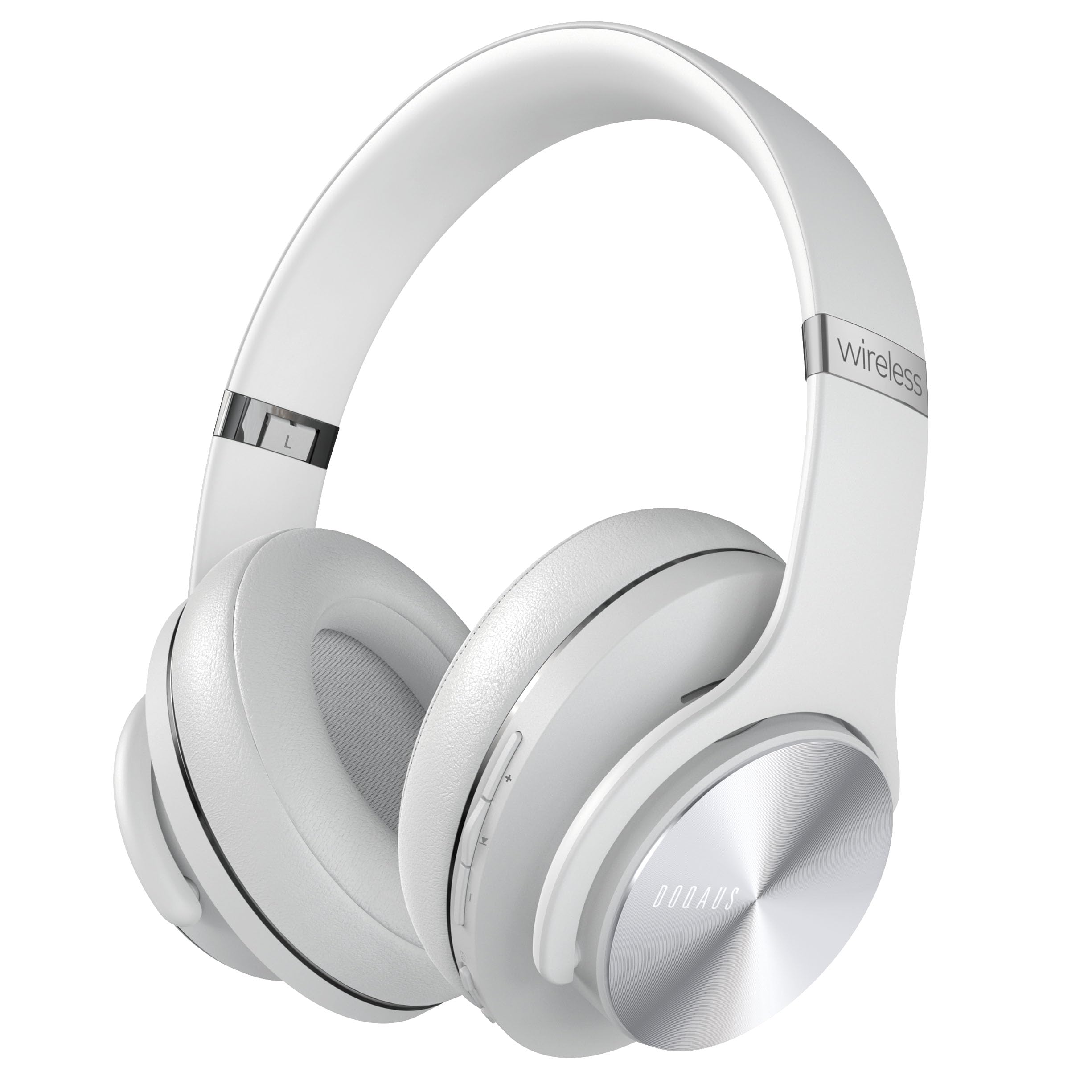 DOQAUS Bluetooth Headphones Over Ear, 90Hrs Playtime, BT5.3 Wireless Headphones with Mic, 3 EQ Mode, Foldable Headphones with HiFi Stereo Sound, Soft Protein Earmuffs, for PC Mobile Phone(Light Grey) — image 1