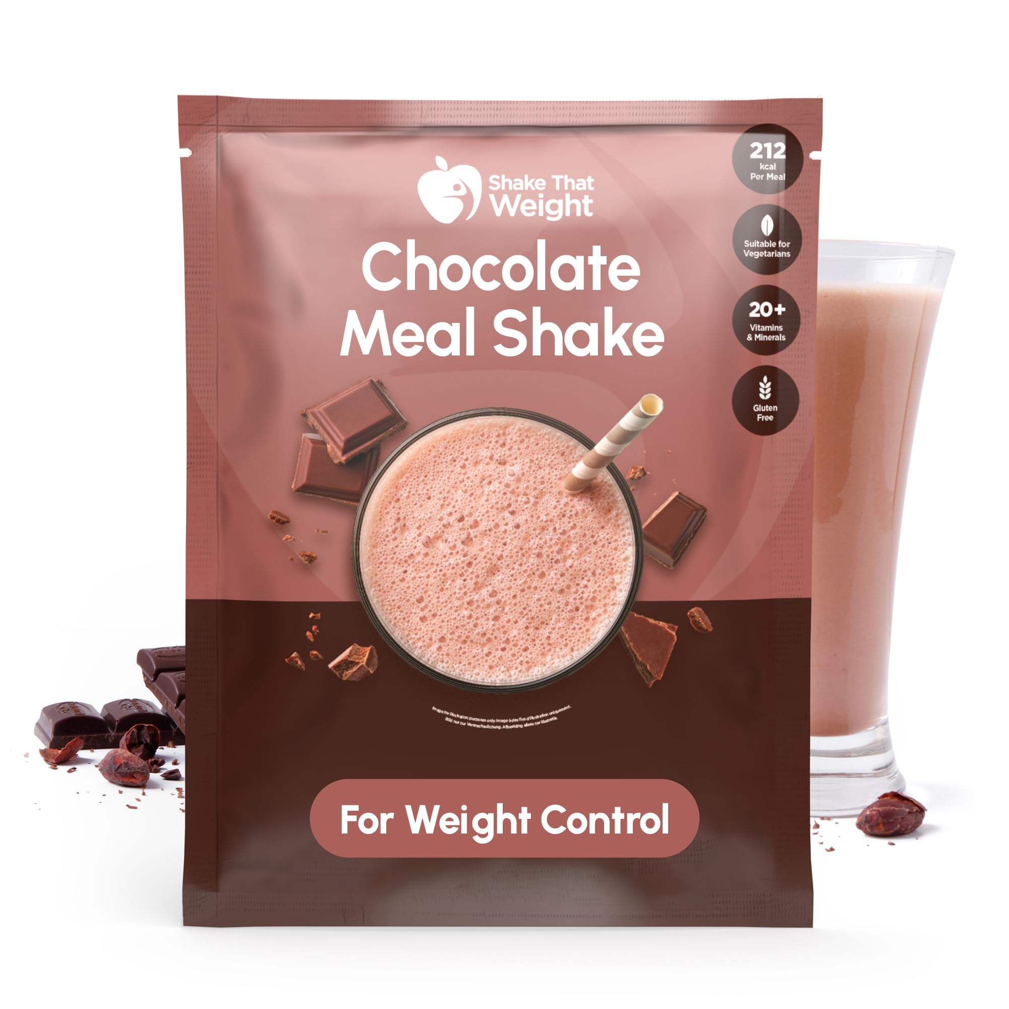 Shake That Weight 10x Diet Shakes - Chocolate - Meal Replacement Plan for Weight Loss - Very Low-Calorie Diet - VLCD - High Protein, High Fibre, Gluten Free, Vegetarian