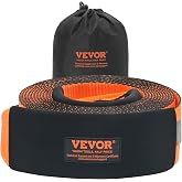 VEVOR Tow Straps Heavy Duty with Loops 4" x 30', 46,500 lbs Break Strength, Tree Saver, Emergency Off Road Towing and Recover