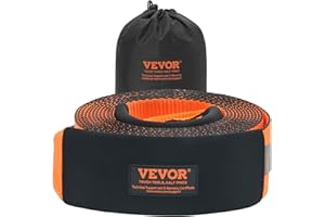 VEVOR Recovery Tow Strap 4" x 30', 46,500 lbs Break Strength, Triple Reinforced Loop Straps, Tree Saver, Off Road Towing and 