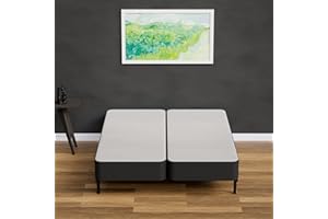 Treaton, 4-Inch Sturdy Wood Box Spring for Mattress Support - Durable and Fully Assembled, Natural Wood Foundation for Twin XL, White