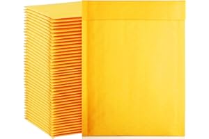 packbabol Kraft Bubble Mailers 6x10 Inch 100 Pcs,Small Self-Sealing Mail Shipping Bags,Yellow Padded Envelopes #0