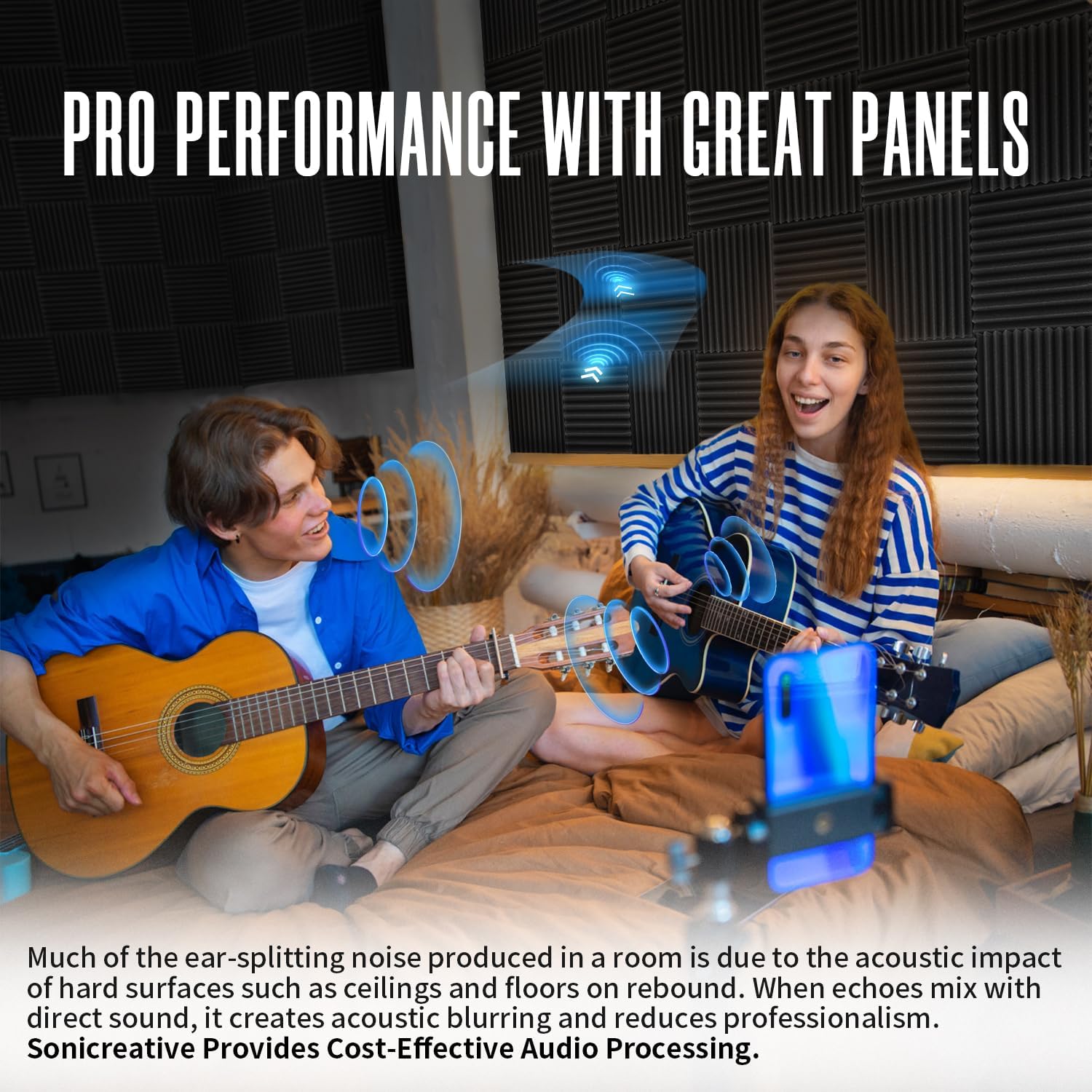 Mua Knightsacoustic 52 Pack Acoustic Foam Panels 1 X 12 X 12 Inches ...