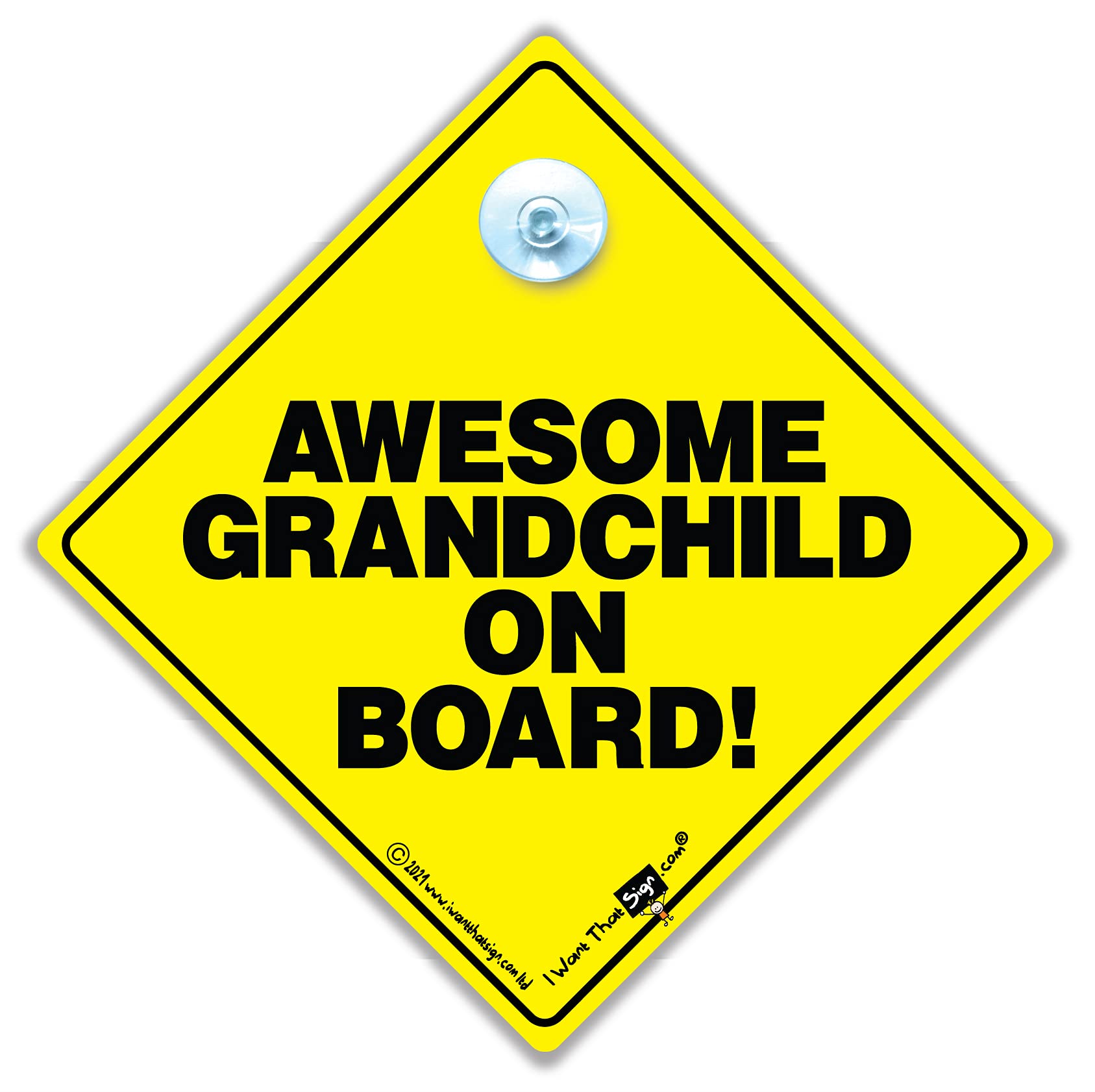 Awesome Grandchild On Board Car Sign, Baby on Board