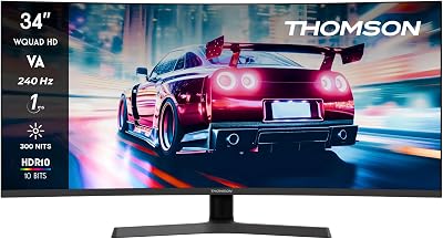 Gaming Monitor 34 Zoll UWQHD Monitor, 240Hz VA EyeCare Display, 1ms, Adaptive Sync, Speaker, HDR10, HDMI&DP, M34QG7Y14C