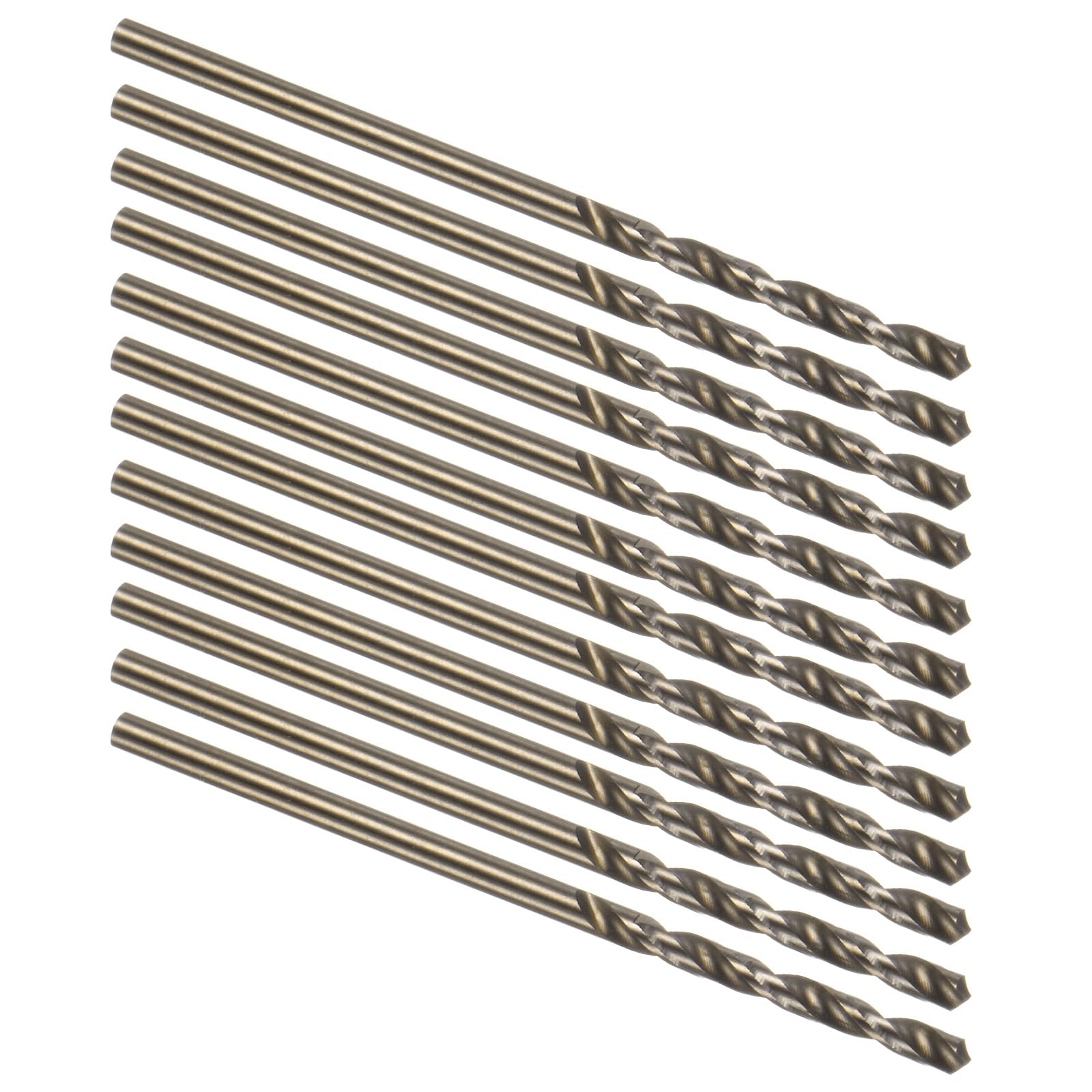 Kozelo 12PCS Twist Drill Bit - [5/64"] M35 High-Speed Steel Cobalt Round Shank Jobber Bit Set Dark Gold for Metal Wood Plastic Steel Use, 20mm / 0.79" Blade Length — image 1