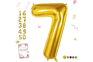 Smlpuame 40 inch Number Balloon 0-9 Gold Large Number 7 Balloons,Digital Balloons for Birthday Party Celebration Decorations Supplies, Helium Foil Number Balloons for Wedding Anniversary