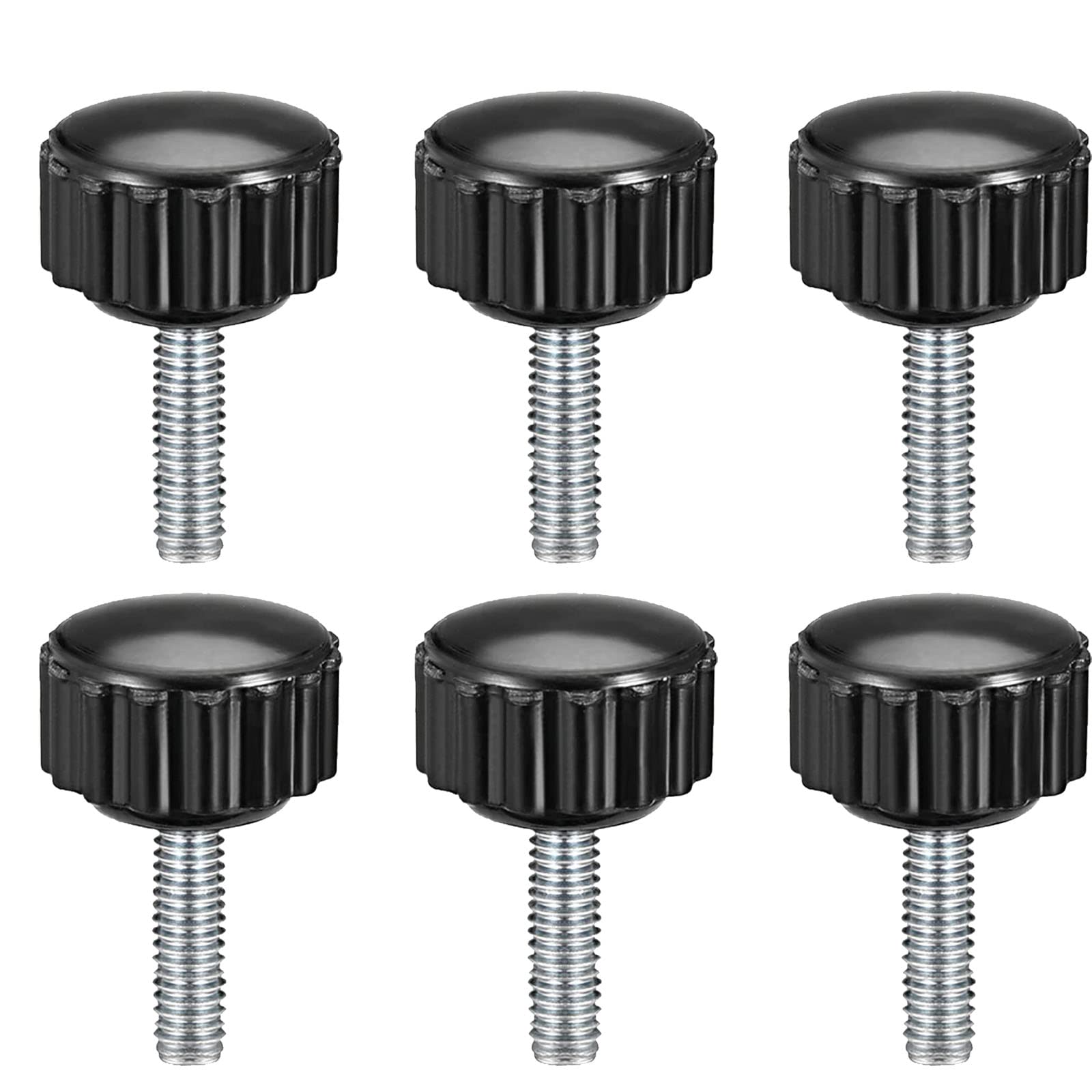 TA-VIGOR 6Pcs M4 x 15mm Male Thread Knurled Clamping Knobs Grip, 16mm Dia Thumb Screw on Type Round Head Clamping Handle Bolt with Plastic Knobs — image 1