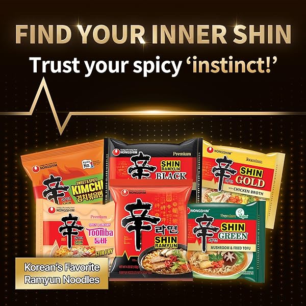 NONGSHIM SHIN RAMYUN TOOMBA NOODLES, CREAMY KOREAN MAC AND CHEESE STYLE NOODLES, GENTLE KICK OF SPICE, KOREAN STIR FRY STYLE INSTANT NOODLES, 4.83 OZ (PACK OF 4), PACKAGING MAY VARY.
