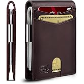 Zitahli Genuine Leather Wallet for Men 12 Card Slim Mens Wallets Bifold RFID Blocking with Money Clip & ID Window Thin Minimalist Card Holder Wallet with Gift Box