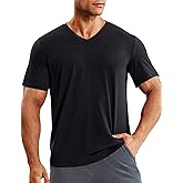 MIER Mens Dry Fit V Neck T-Shirts Workout Soft Short Sleeve Moisture Wicking Running Athletic Gym Casual Tee Tops