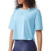 G4Free Short Sleeve Crop Workout Tops for Women Loose Fit Cotton Basic T-Shirts