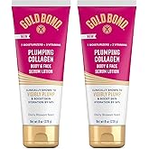 Gold Bond Plumping Collagen Body and Face Serum Lotion, Lightweight Hydrating Moisturizer with Collagen Peptide Complex, Jojoba and Grapeseed Oils to Visibly Plump Skin, Cherry Blossom, 8 oz, 2 Pack