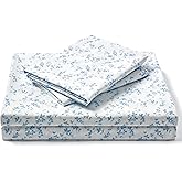 FreshCulture Floral Bed Sheets - Ultra Soft Twin XL Sheets - Brushed Microfiber Blue Floral Sheets - Deep Pockets up to 16" - Easy Care - Hotel Luxury 3 Piece Flower Printed Sheets Twin XL, Lille