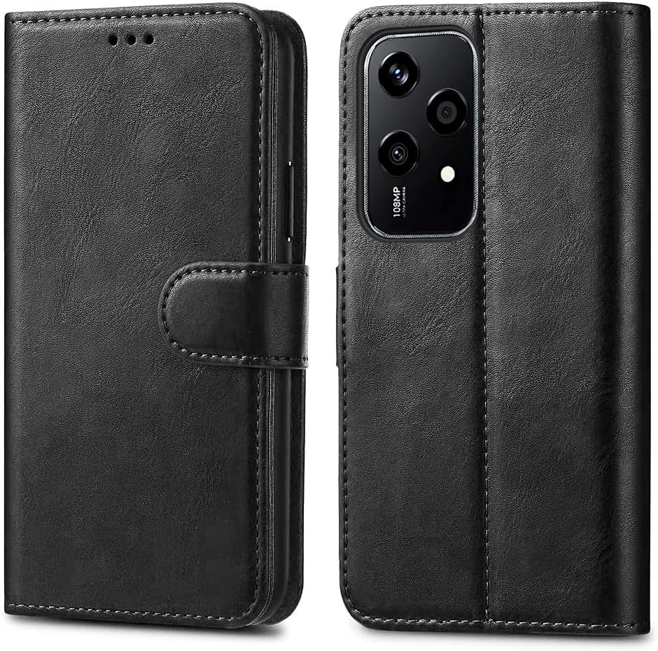 GAPlus Black PU Premium Wallet Case Leather Flip Cover For Honor 200 Lite 5G Card Holder Magnetic Closure