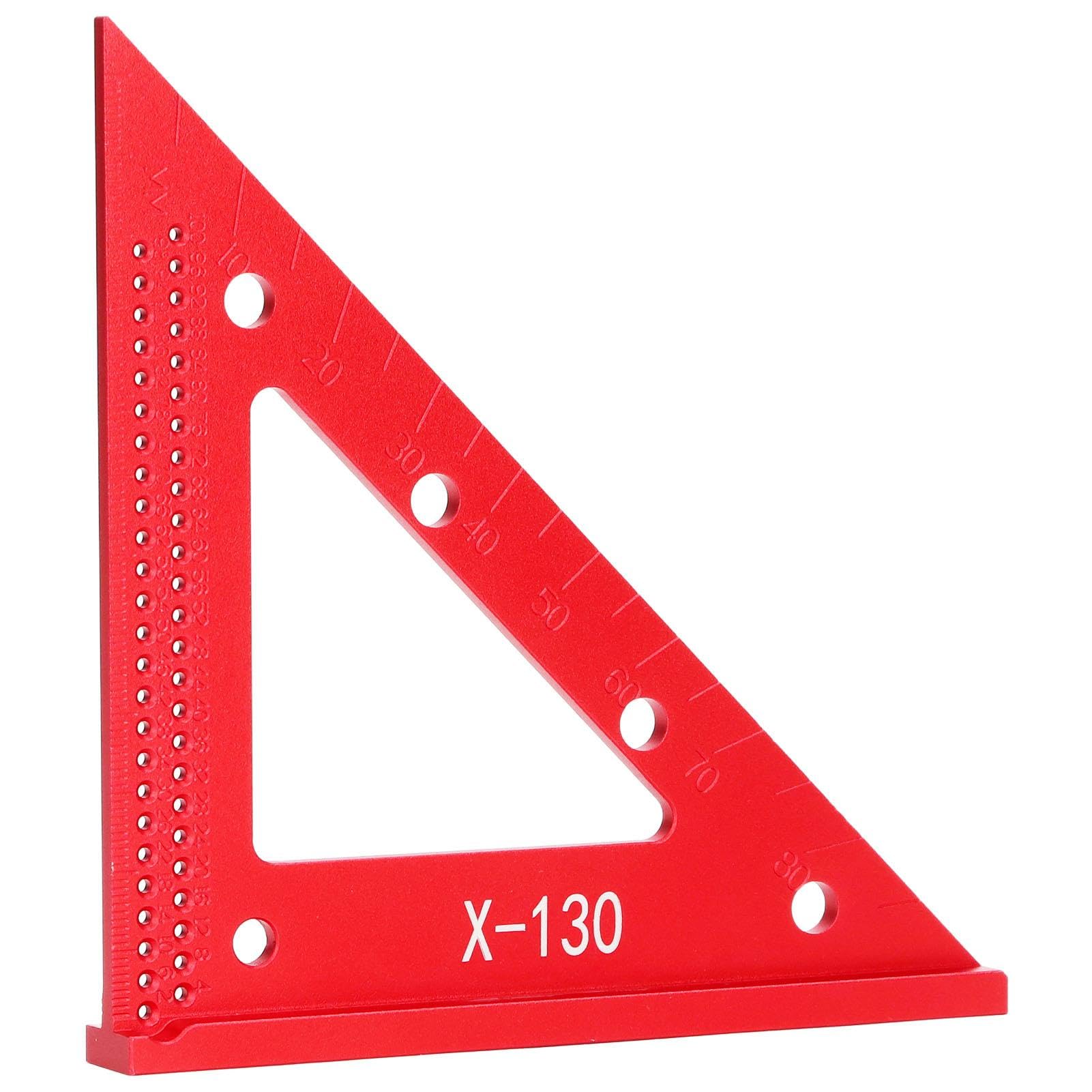 Nimomo Woodworking Triangle Ruler Ruler Carpenter Ruler Aluminum Alloy Clear Scale 5.1in Carpentry Square for Framing Roof