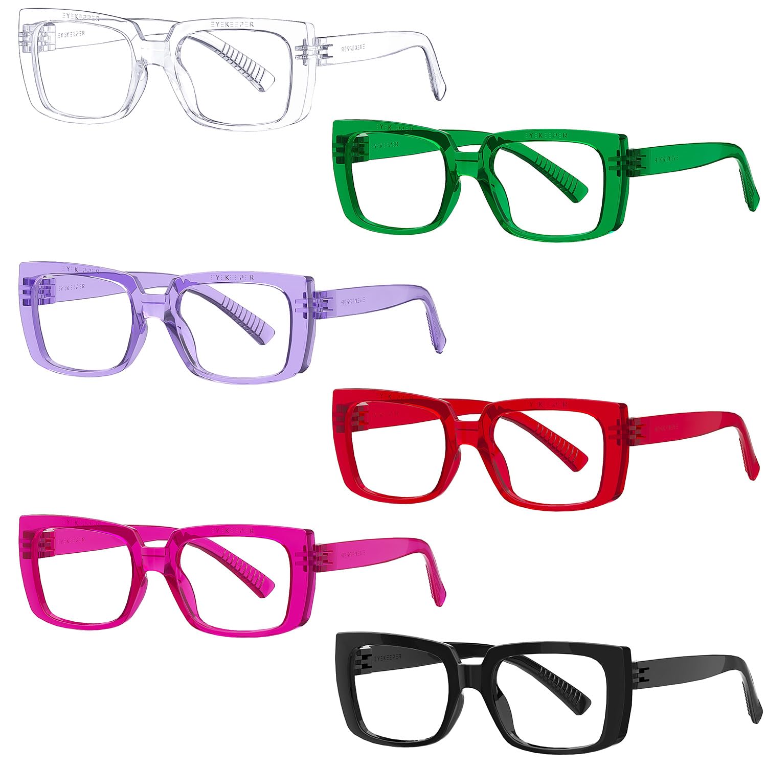 Eyekepper Metalless Screwless Spring Hinge Reading Glasses for Women - 6 Pack Durable Ladies Readers +1.75