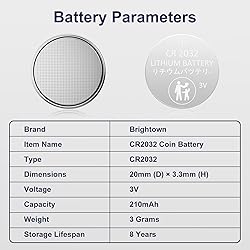 Brightown 20 Count CR2032 Lithium Coin Cell