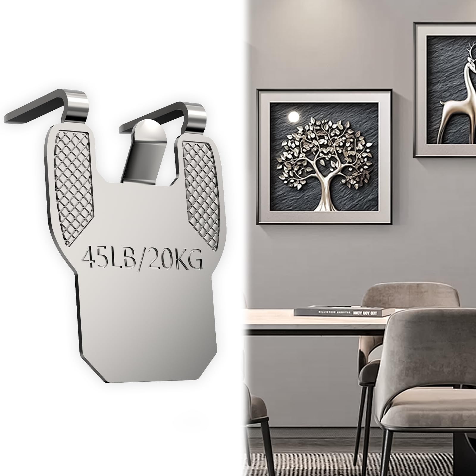 Picture Hangers 20Pcs Picture Hanging Kit for Drywall Heavy Duty Claw Picture Hanging Hooks-No Damage, Easy Install Picture Hanging Hardware for Frames, Mirrors, Art & Home Office Decor